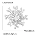 Elegante spilla a fiocco di neve con perle da donna, finitura argento e misure indicate - Argento