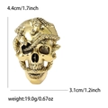 Spilla vintage teschio e serpente dorata altezza 4,4 cm decorazione per Halloween - Oro Antico