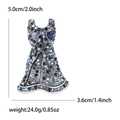 Elegant rhinestone dress brooch with blue heart crystal, size 5.0cm by 3.6cm - Blue