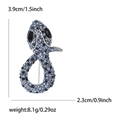Spilla a forma di serpente con strass blu e neri, misura 3,9 cm x 2,3 cm - Blu
