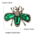 Spilla vintage a forma di scarabeo dorato con cristalli verdi da 4,4 x 3,3 cm - Verde