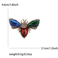 Cute bee brooch in vintage gold with colorful gemstones and white rhinestones - Colorful
