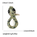 Spilla a forma di serpente in strass verdi e lega dorata con misure del prodotto - Verde