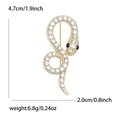 Gouden slangenbroche met witte strassteentjes en zwarte ogen, afmeting 4,7cm bij 2,0cm - Goud
