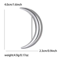 Elegante spilla a luna in argento lucido per tailleur da donna con dimensioni e peso - Argento