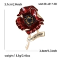 Rote Emaille-Mohnblumenbrosche mit Lest We Forget Banner und Vergoldungsakzenten - Rot