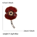 Kreative rote Emaille-Mohnblumen-Brosche für Damen mit Goldton und schwarzen Steindetails - Rot