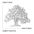 Silver tree of life brooch pin with size dimensions 3.8x4.6cm and 7.7g weight - Silver