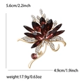 Vintage floral bouquet brooch with burgundy marquise stones and white rhinestones - Purple