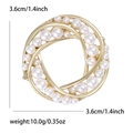 Broche de corona con perlas doradas para mujer, de 3,6 cm de diámetro y peso de 10,0 g - Dorado