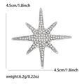 Elegant 4.5cm silver alloy starburst brooch with sparkling rhinestones for women - Octagram (4850-SL) / Silver