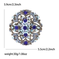 Spilla barocca vintage con cristalli blu e strass aurora su base in bronzo - Blu