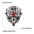 Vintage palace style alloy brooch with red drop rhinestone and green crystals - Red (MM-BR-1217)