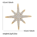 Exquisite gold-plated eight-pointed star brooch with rhinestones, 4.5cm diameter - Octagram (4850-GD) / Gold