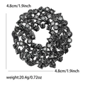 Spilla vintage a ghirlanda con strass grigi e lega scura, diametro di 4,8cm - Nero