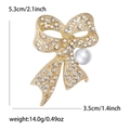 Specifiche dimensionali di una spilla a fiocco dorata con strass e perla bianca - Oro (MM-BR-4853-GD)