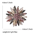 Elegante spilla a girasole con strass multicolori e placcatura in lega dorata - Oro Caffè-Viola Misto
