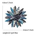 Spilla a forma di girasole con strass colorati in lega d'argento per abiti eleganti - Argento-Blu Misto