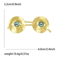 Broche de gafas vintage de aleación dorada con diseño de ojo azul y textura martillada - Dorado 4869-GD