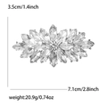 Elegant rhinestone flower brooch for suits with sparkling crystals in a luxury design - Silver