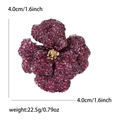 Vintage rose gold peony brooch with pink rhinestones and golden floral center detail - Peony Style (Rose Red 4894-RD) / Rose Red