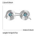 Broche de gafas retro en aleación de plata con esmalte azul y detalle de ojo - Plateado 4869-SL