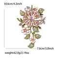 Elegant flower and butterfly crystal brooch in pink and green with size dimensions - Green