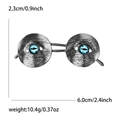 Broche de gafas vintage de aleación con esmalte de ojo turco azul y acabado negro plata - Negro Pistola 4869-BK