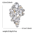 Sparkling crystal flower brooch with rhinestone tassels for women suit and formal dress - Gold 4915-GD