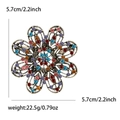 Vintage hollow flower brooch with multicolored rhinestones and dimensions 5.7cm - Colorful