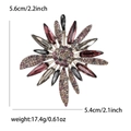 Tabella taglie dettagliata per spilla girasole con strass da 5,6 cm per 5,4 cm - Viola (4943-PU)