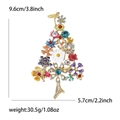 Bunte Weihnachtsbaum-Brosche mit Strasssteinen und Emaille in goldener Legierung - Mehrfarbig