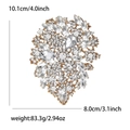 Sparkling crystal heart brooch with gold finish, 10.1cm large statement accessory - Gold