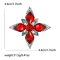 Vintage ster-broche met rood kristal en sprankelende strass-steentjes maat 4,4 cm - Rood