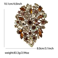 Vintage gouden broche met amberkleurige kristallen, maat 10,1cm x 8,0cm - koffiekleur