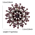 Eleganter lila Kristall-Sonnenblumen-Brosche mit Retro-Goldbasis und Größe 5.2cm - Lila