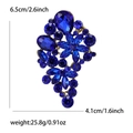 Elegant gold-tone brooch with deep blue crystal floral cluster measuring 6.5cm in height - Blue 4915-BL