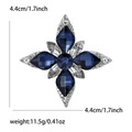 Exquise 4,4 cm blauwe glazen sterbroche met zilver metaal en marquise geslepen kristallen - Blauw