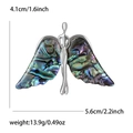 Elegant angel wing brooch with colorful abalone shell in silver metal frame for women - Silver Iridescent Style (MM-BR-4979-SL)