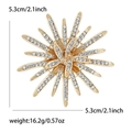 Elegant gold sunburst rhinestone brooch for women with sparkling crystal accents - Gold