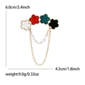 Elegant four-flower brooch with pearl chains and gold plating for women's luxury coats - Four-Color Mixed Style / Colorful
