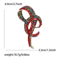 Elegant vintage colorful rhinestone ribbon brooch with alloy base for women's clothing - Colorful