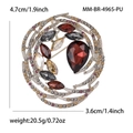Retro Vogelnester Brosche mit bunten Kristallen in Silberoptik, Maße 4,7 cm x 3,6 cm - Lila Stil (4965-PU)