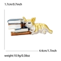 Enamel cat brooch sleeping on books with size measurements 4.4cm by 1.7cm - Yellow (1434-YL)