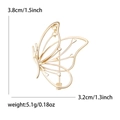 Holle vlinderbroche van gouden legering met emaille, afmeting 3,8x3,2cm - Goud (5018-GD)