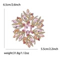 Luxuriöse rosa Sonnenblumen Brosche mit Strasssteinen aus Legierung, 6,5 cm Größe - Rosa
