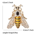 Exquisite goldene Bienenbrosche aus Legierung mit funkelnden Steinen und Emaille - Gelb