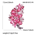 Rosa Kristall-Blatt-Brosche für Damen mit glänzenden Strasssteinen und eleganter Legierung - Rosa