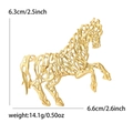 Eleganter goldener Broschen-Anhänger in Pferdeform mit filigranem Hohlmuster-Design - Bronze