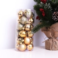 Set di palline di Natale dorate in tubo trasparente per decorazioni per l'albero - 4cm / Oro